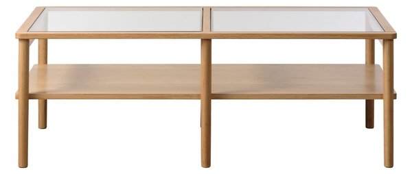 Sklenený konferenčný stolík v prírodnej farbe 60x120 cm Elba – Unique Furniture