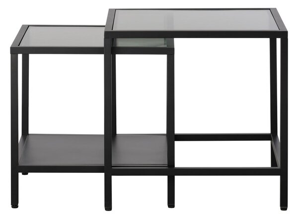Sklenené odkladacie stolíky v súprave 2 ks 50x50 cm Bronco – Unique Furniture