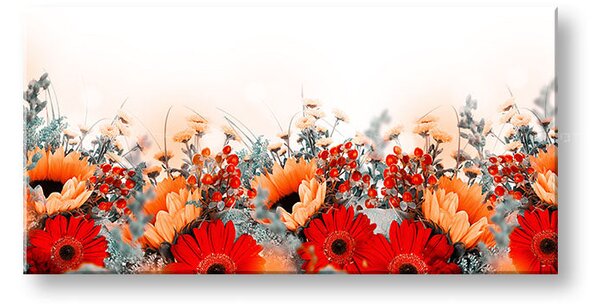 Obraz na stenu ČERVENÉ KVETY_154-13 - 30x60 cm