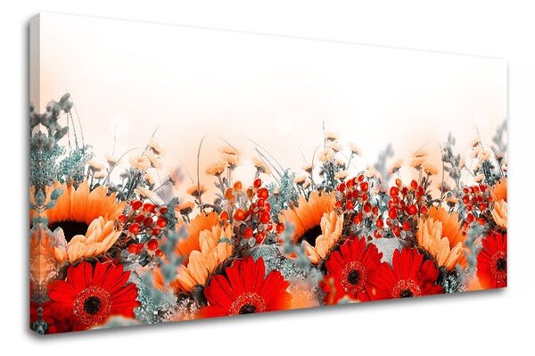 Obraz na stenu ČERVENÉ KVETY_154-13 - 30x60 cm
