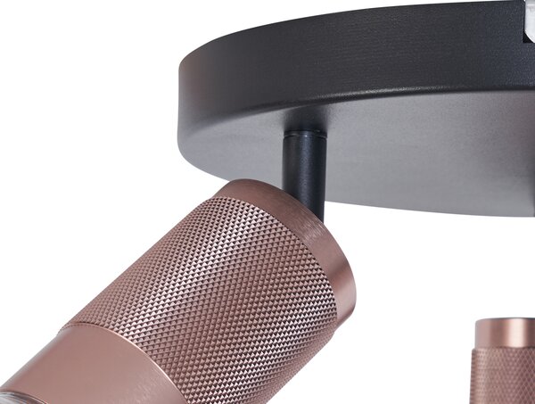 Okrúhle stropné bodové svietidlo tmavý bronz okrúhle 3-svetelné nastaviteľné - Veerle