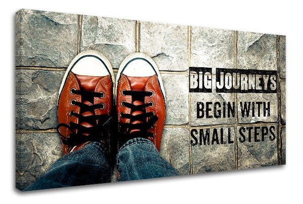 Motivačný obraz na stenu Big journeys begin - 30x60 cm