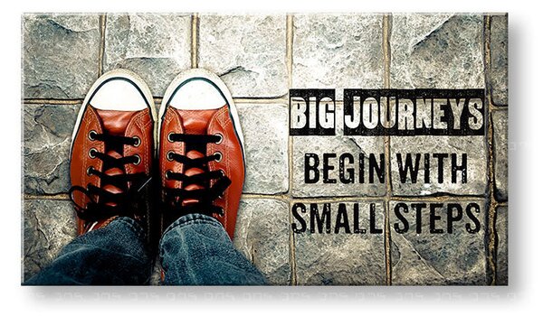 Motivačný obraz na stenu Big journeys begin - 30x60 cm