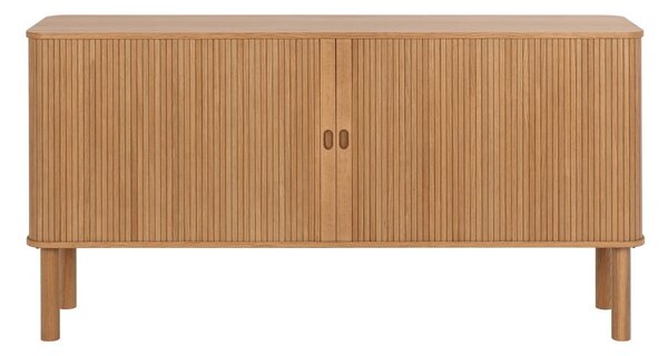 Nízka komoda v dekore duba s posuvnými dverami v prírodnej farbe 160x80 cm Langley – Actona