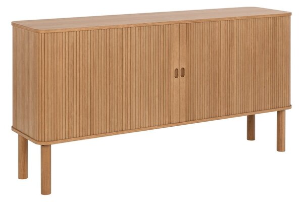 Nízka komoda v dekore duba s posuvnými dverami v prírodnej farbe 160x80 cm Langley – Actona
