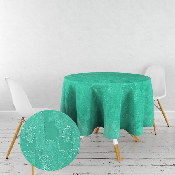 Ervi dekoračný obrus na stôl okrúhly - Estella listy zelená