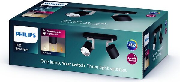 Philps 50672/30/P0 Byrl LED Spot 4,5W=800lm čierny 2200-2700K SceneSwitch