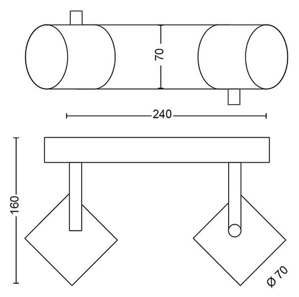 Philps 50672/30/P0 Byrl LED Spot 4,5W=800lm čierny 2200-2700K SceneSwitch