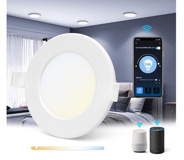 Aigostar - LED Stmievateľné podhľadové svietidlo LED/6W/230V pr. 11,5 cm Wi-Fi