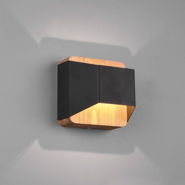 Nástenné svietidlo Arino LED, čierne, šírka 12,2 cm