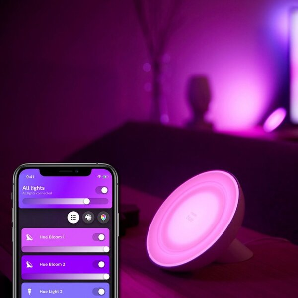 Philips HUE Bloom Gen4 EU/UK dekoračné stolové LED svietidlo 7.1W/500lm 2000-6500K biela Bluetooth