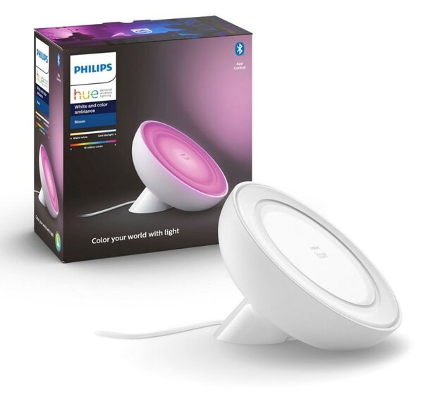 Philips HUE Bloom Gen4 EU/UK dekoračné stolové LED svietidlo 7.1W/500lm 2000-6500K biela Bluetooth