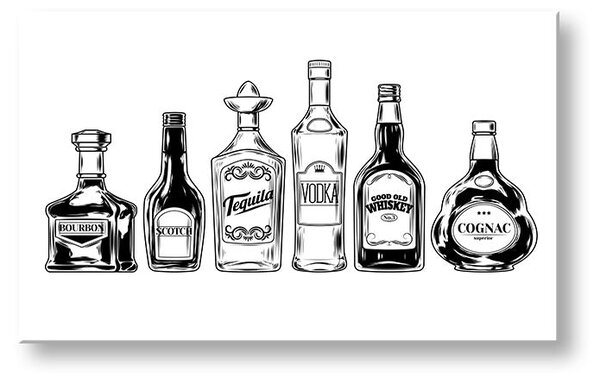 Obraz na stenu s textom Drinks - 30x60 cm