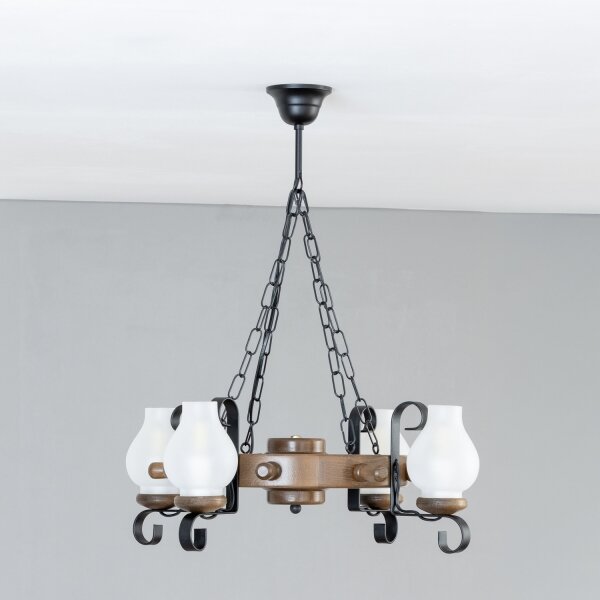 Brilagi - Luster na reťazi TIMONA 4xE14/40W/230V priemer 50 cm buk/orech