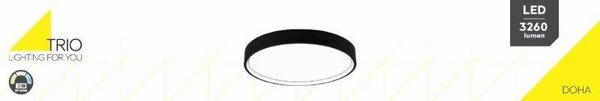TRIO 641310232 DOHA stropné svietidloSMD LED D450mm 29W/3260lm 2300+3000+4000K čierna matná