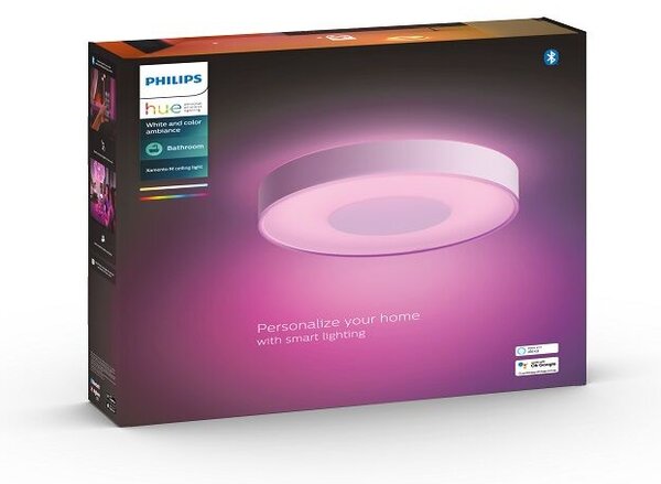 Philips HUE LED White and color Ambiance 41167/31/P9 Xamento M kúpelňové stropné 33,5W 2350lm 2200-6500K 38,1cm IP44 biele stmievateľné Bluetooth