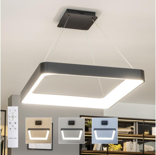 Brilagi - LED stmievateľný luster na lanku FALCON II LED/125W/230V 60x60 cm čierny + diaľkové ovládanie