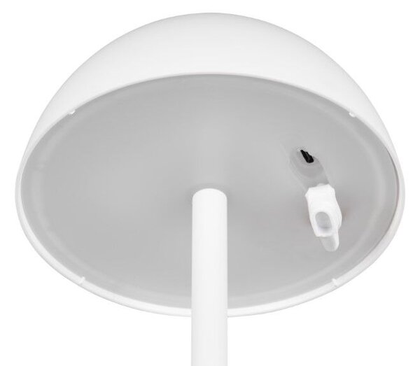 TRIO Reality R54106131 RICARDO vonkajšia dotyková stolná lampa SMD LED V300mm 1,7W/240lm 3000K IP54 biela matná, nabíjateľná batéria, USB-C port