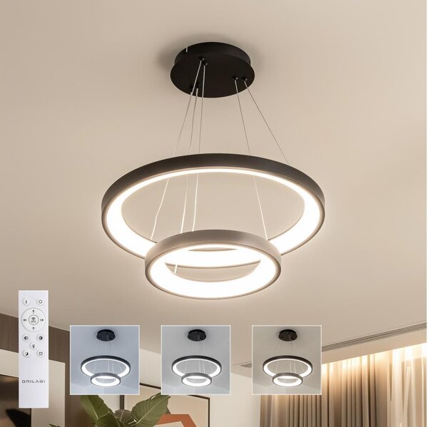 Brilagi - stmievateľný LED luster na lanku FALCON SLIM LED/68W/230V, priemer 50 cm, čierna, s diaľkovým ovládaním
