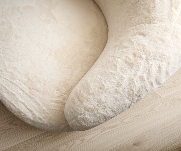 DELIFE Lounge kreslo Nova 88x88 cm plyšový manšester krémovo biela