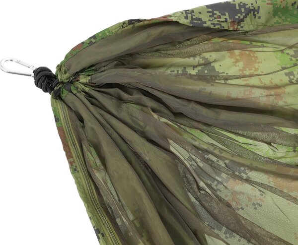 Turistická hamaka s moskytiérou SANTIAGO 260x140 cm, zelená