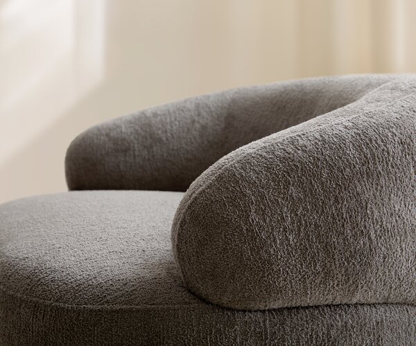 DELIFE Lounge kreslo Nova 88x88 cm bouclé mäkký tmavobéžová