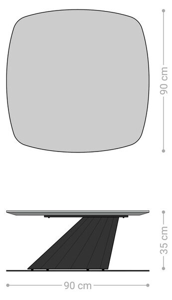 DELIFE Konferenčný stolík Edge zaoblený 90x90 cm dub prírodný švajčiarska hrana Parabi metalická strieborná
