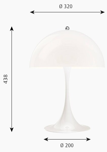 Louis Poulsen Panthella 320 stolová lampa, opálová