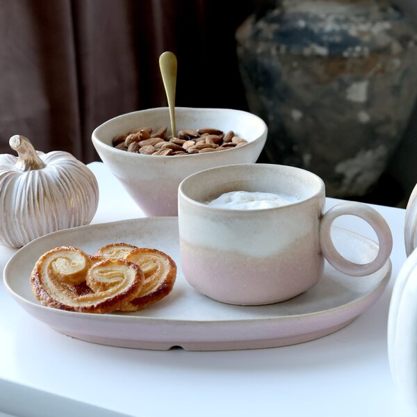 Porcelánový oválny tanier Valence Dusty Rose