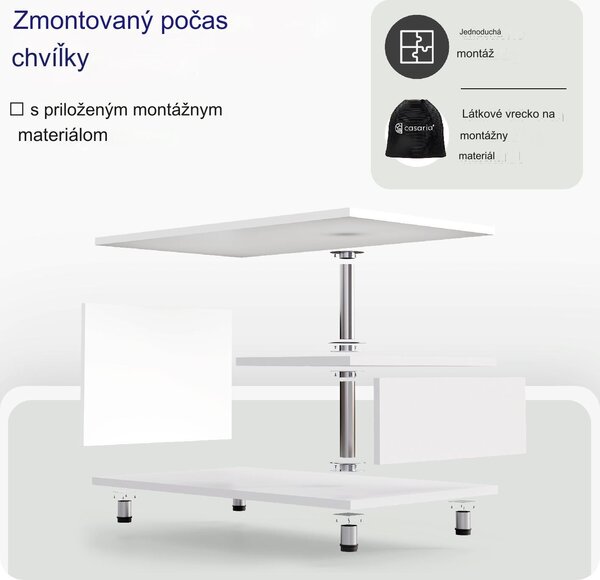 Konferenčný stolík Orlando 95x55x50 cm - biela