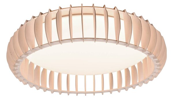 Reality Leuchten Stropné LED svietidlo Monte, Ø 60 cm, drevo, Svetlé drevo, Obývacia izba / jedáleň, Drevo, Moderný, Závesné svietidlo