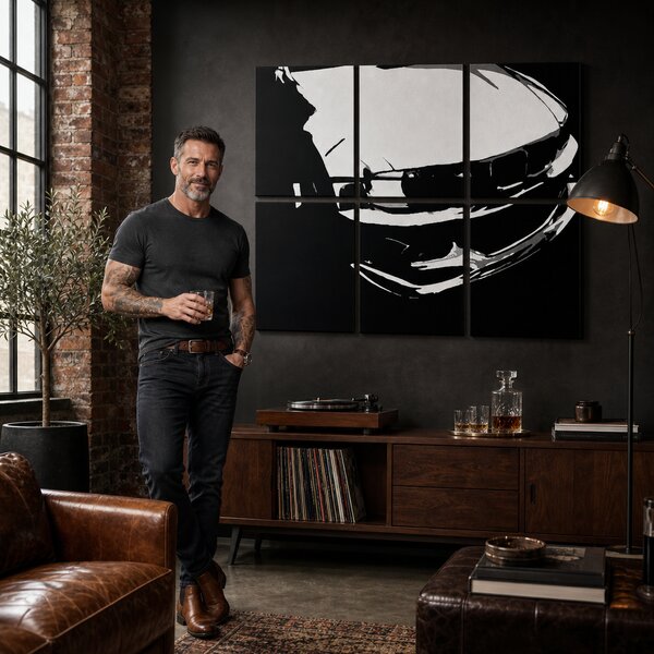 Ručne maľovaný POP Art obraz BMW M3 - 90x60 cm
