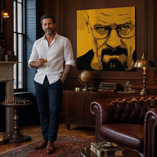Ručne maľovaný POP Art obraz Breaking Bad - 80x80 cm