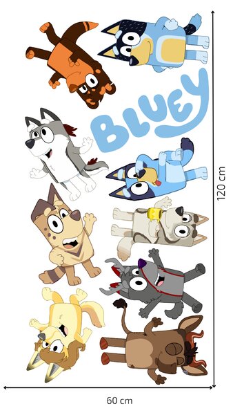 60x120cm Bluey 2 - textilná nálepka na stenu