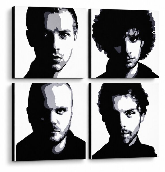 Ručne maľovaný POP Art obraz Coldplay - 60x60 cm