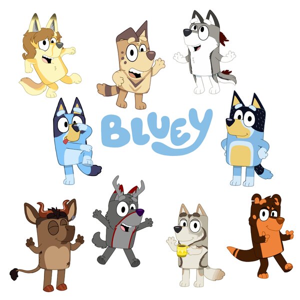 60x120cm Bluey 2 - textilná nálepka na stenu