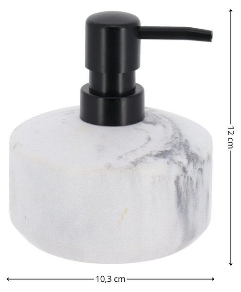 Dávkovač mydla Vena Marble, biela/s čiernymi prvkami, 175 ml