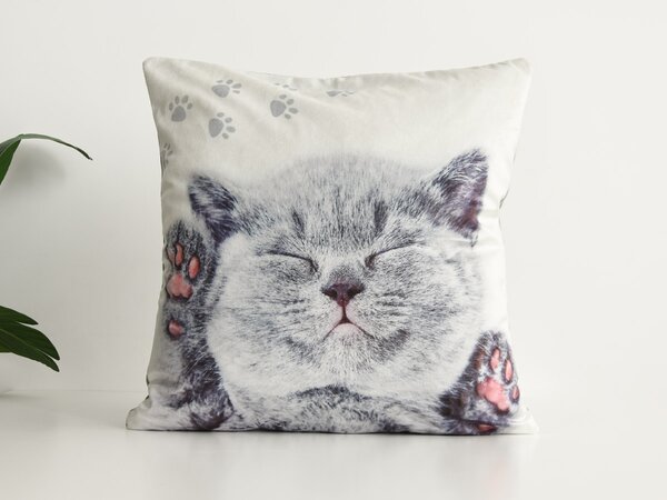 XPOSE® Mikroplyšová obliečka na vankúš KITTY (digitálna potlač) 40x40 cm