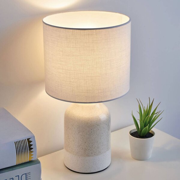 Pauleen Sandy Glow stolová lampa, biela/béžová, Biela / opálová, Obývacia izba / jedáleň, Keramický, Moderný, Stojacie svietidlo