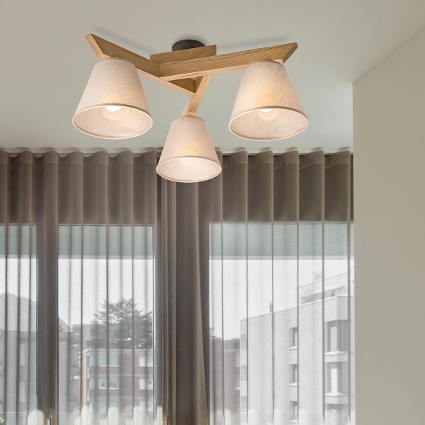 Brilagi - LED Prisadený luster ANTHONY 3xE14/40W/230V dub/béžová