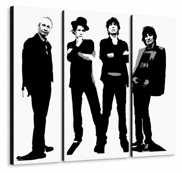 Ručne maľovaný Pop Art obraz Rolling Stones | kvadriptych - 60x60 cm