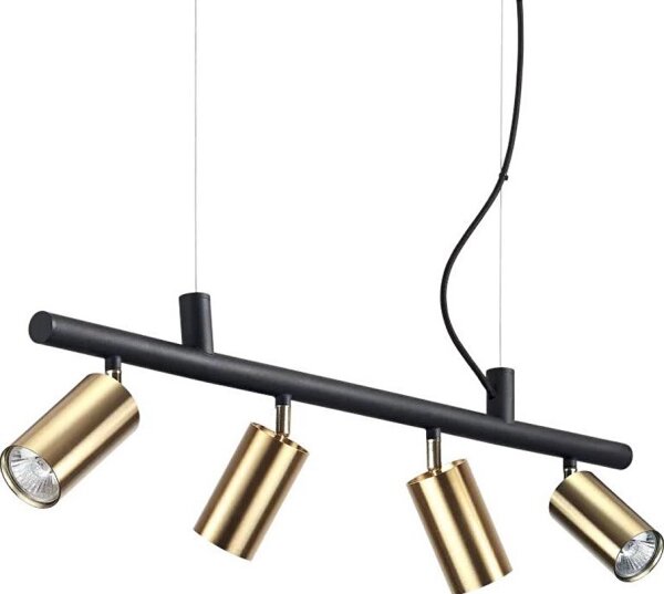 Ideal Lux - LED Luster na lanku DYNAMITE 4xGU10/7W/230V CRI 90 čierna/mosadz