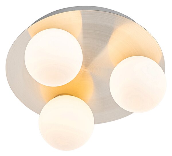 Moderné kúpeľňové stropné svietidlo oceľové 3-svetlové - Cederic