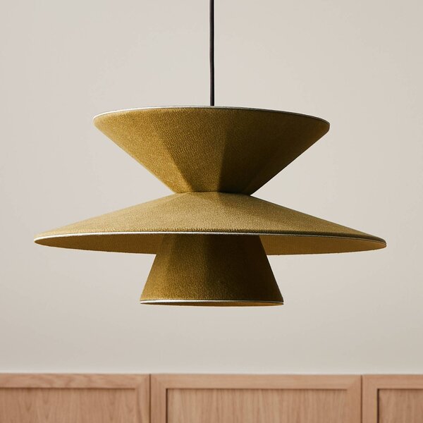 LOOM DESIGN LED závesné svietidlo Morphic, zelené, plsť, Ø 50 cm, Zelená, Obývacia izba / jedáleň, Textil / látka / hodváb, Moderný, Závesné svietidlo