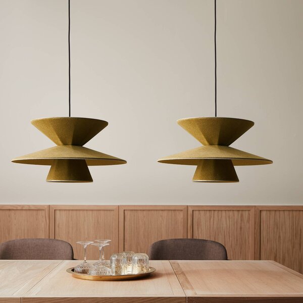 LOOM DESIGN LED závesné svietidlo Morphic, zelené, plsť, Ø 50 cm, Zelená, Obývacia izba / jedáleň, Textil / látka / hodváb, Moderný, Závesné svietidlo