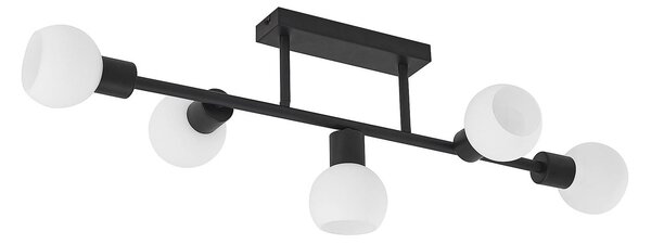 Lindby Biscala stropné LED svetlo 5-pl čierna/opál