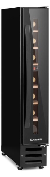 Klarstein Vinovilla 7, built-in, Uno Onyx, vstavaná chladnička na víno, čierne sklo, nerezová oceľ