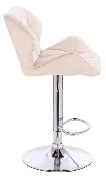 LuxuryForm DESIGN Barová stolička MILANO VELUR na striebornom tanieri - krémová