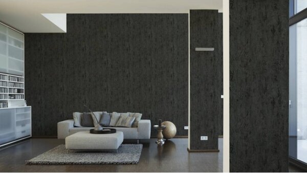 A.S. Création | Vliesová tapeta na stenu Black and White 32651-5 | 0,53 x 10,05 m | čierna, metalická, šedá