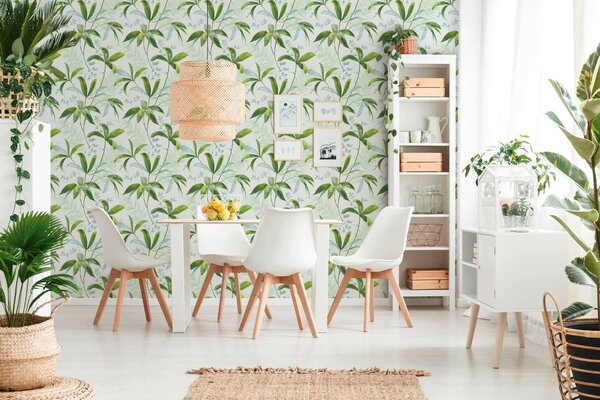 A.S. Création | Vliesová tapeta na stenu AP Jungle Chic 37704-1 | 0,53 x 10,05 m | zelená, biela